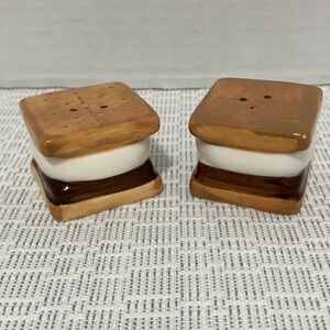 Ceramic S'mores Salt & Pepper Shakers - Brown, White